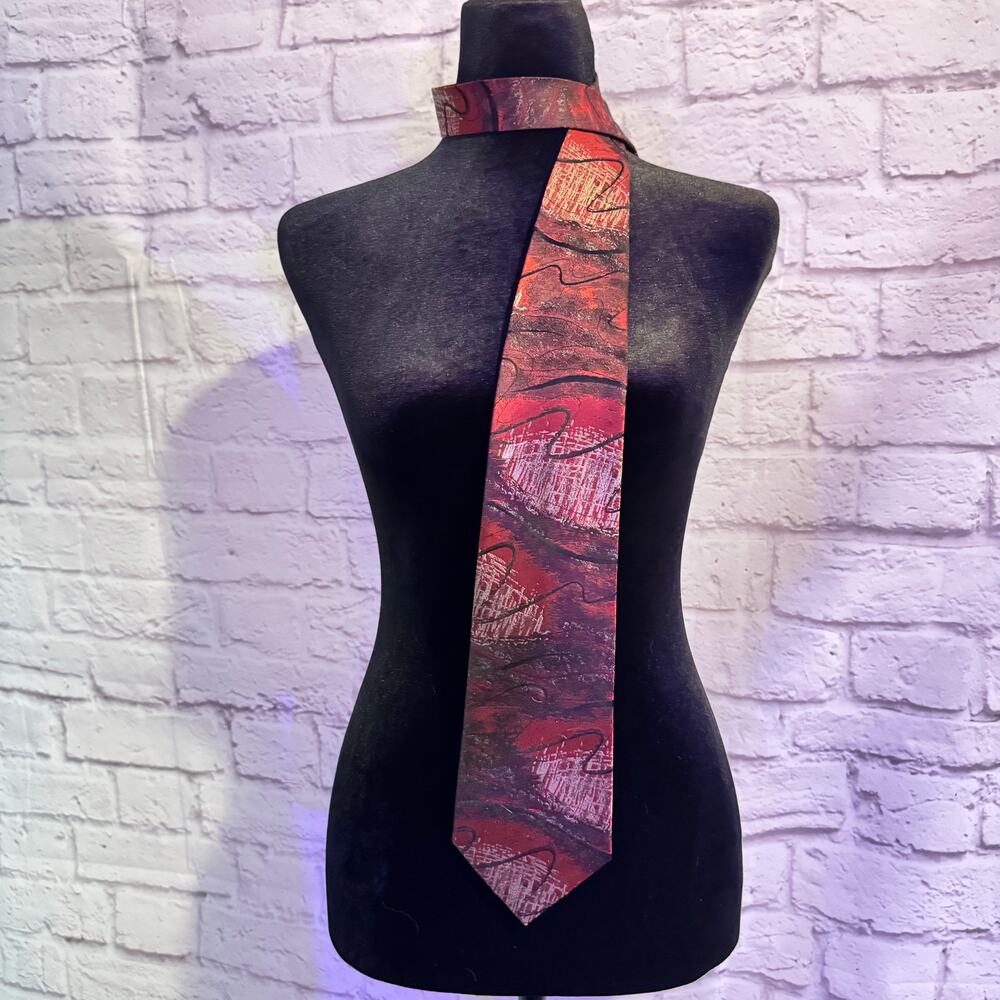 Vintage Red and Blue Abstract Jerry Garcia tie